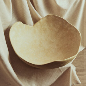 Densita Large Textured Beige Whitewash Bowl
