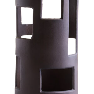 Prato Large Textured Brown Candle Holder