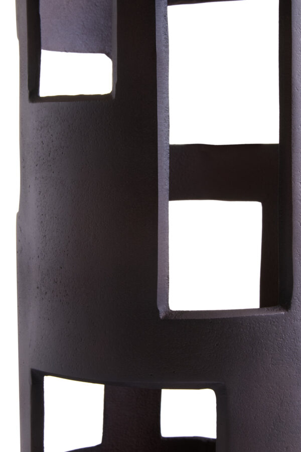 Prato Large Textured Brown Candle Holder