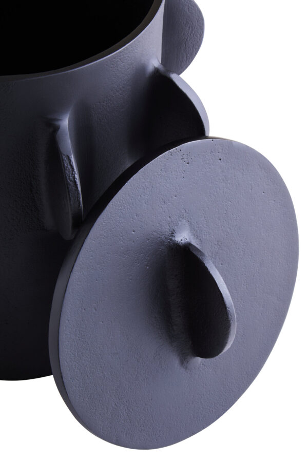 Prato Large Round Textured Black Box