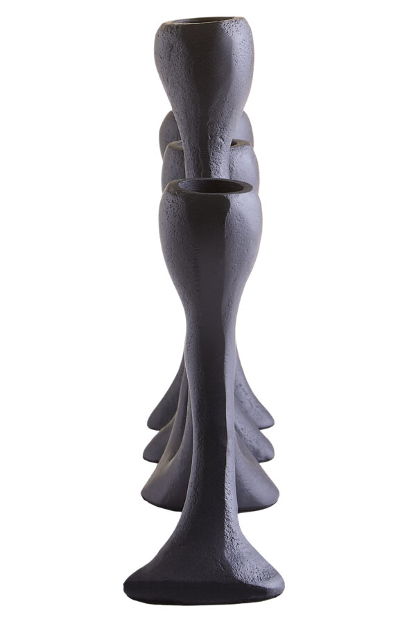 Prato Four Light Black Candle Holder