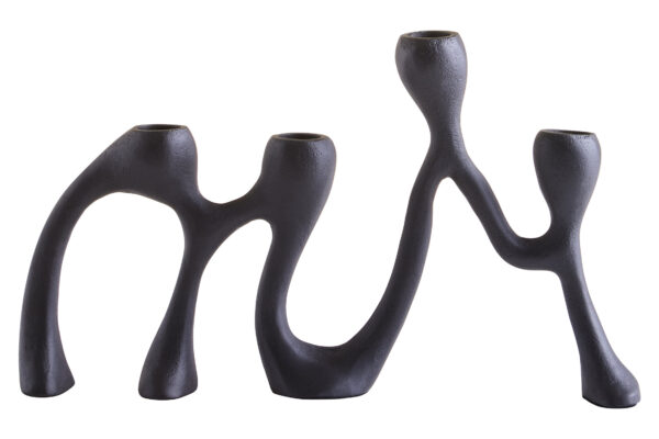 Prato Four Light Black Candle Holder