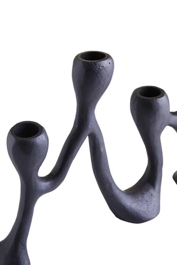 Prato Four Light Black Candle Holder