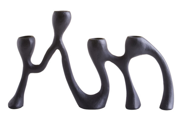 Prato Four Light Black Candle Holder