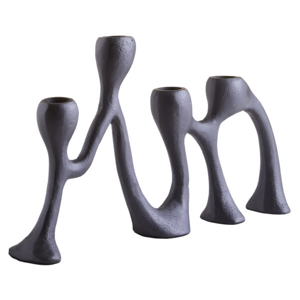Prato Four Light Black Candle Holder