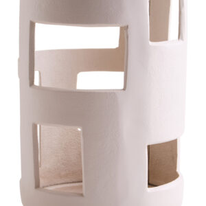 Prato Small Textured Cream Candle Holder
