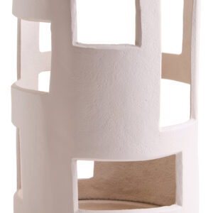 Prato Small Textured Cream Candle Holder