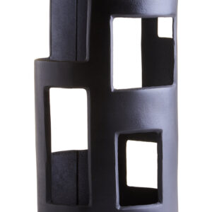 Prato Large Textured Black Candle Holder