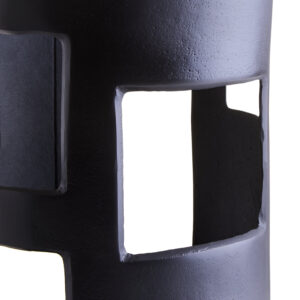 Prato Large Textured Black Candle Holder