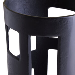 Prato Large Textured Black Candle Holder