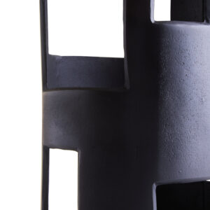 Prato Large Textured Black Candle Holder