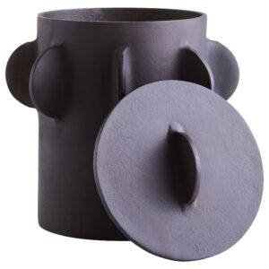 Prato Large Round Textured Brown Box