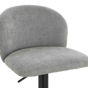 Maxwell Set of 2 Light Grey Textured Fabric Curved Bar Chairs