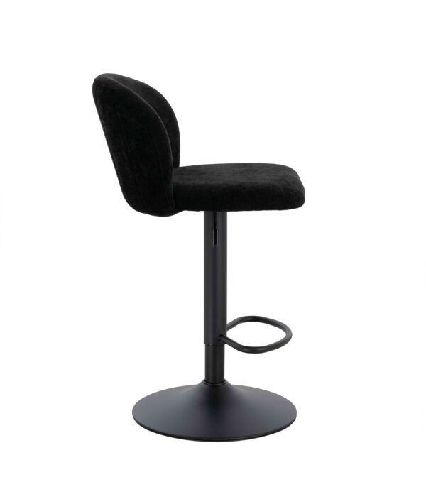 Maxwell Set of 2 Black Textured Fabric Curved Bar Chairs