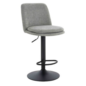 Maxwell Set of 2 Light Grey Textured Fabric Cushioned Bar Chairs