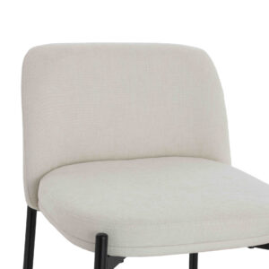 Maxwell Set of 2 Beige Textured Fabric Bar Chairs with Black Legs