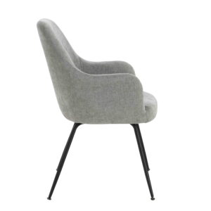 Maxwell Set of 2 Light Grey Textured Fabric Dining Chairs with Arms