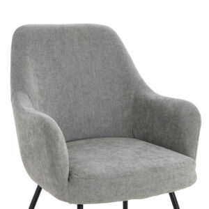 Maxwell Set of 2 Light Grey Textured Fabric Dining Chairs with Arms