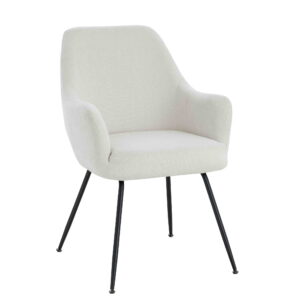 Maxwell Set of 2 Light Beige Textured Fabric Dining Chairs with Arms