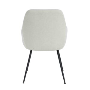 Maxwell Set of 2 Light Beige Textured Fabric Dining Chairs with Arms