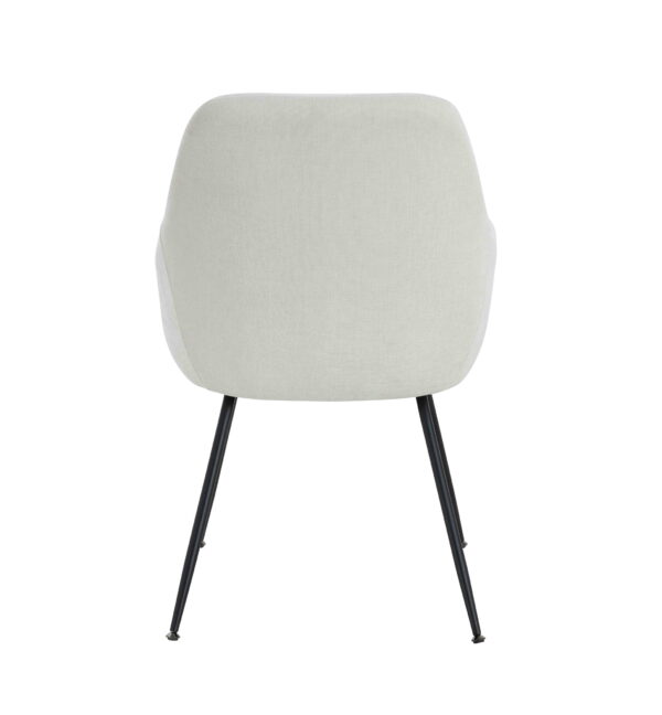 Maxwell Set of 2 Light Beige Textured Fabric Dining Chairs with Arms
