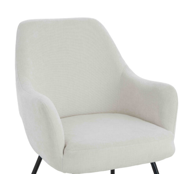 Maxwell Set of 2 Light Beige Textured Fabric Dining Chairs with Arms
