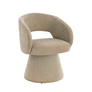 Maxwell Stone Fabric Curved Accent  Dining Chair
