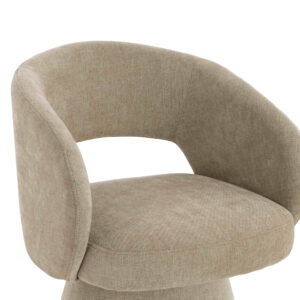 Maxwell Stone Fabric Curved Accent  Dining Chair