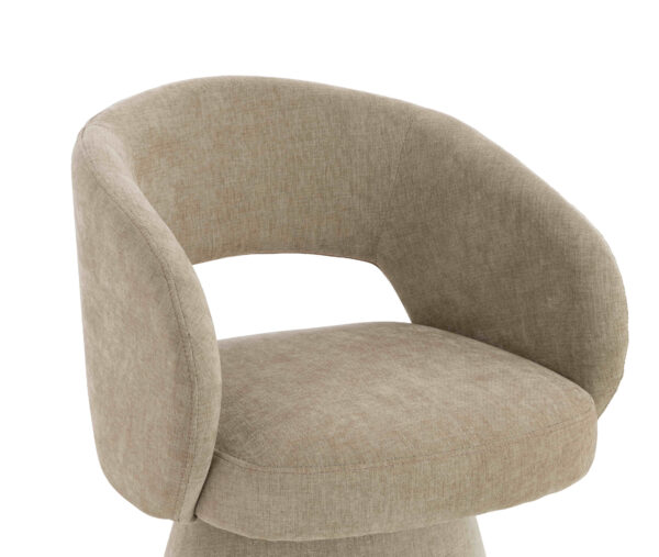 Maxwell Stone Fabric Curved Accent  Dining Chair
