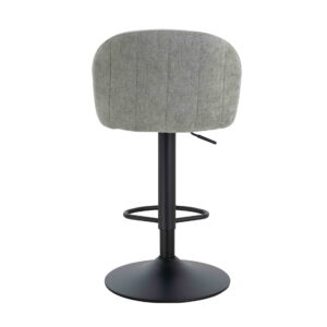 Maxwell Set of 2 Light Grey Textured Fabric Curved Bar Chairs