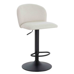 Maxwell Set of 2 Beige Textured Fabric Curved Bar Chairs