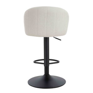 Maxwell Set of 2 Beige Textured Fabric Curved Bar Chairs