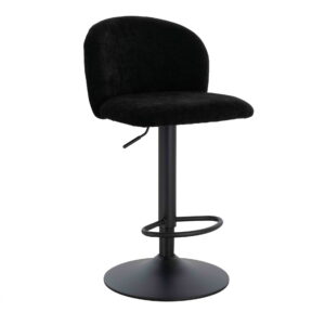 Maxwell Set of 2 Black Textured Fabric Curved Bar Chairs