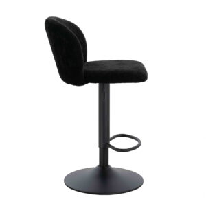 Maxwell Set of 2 Black Textured Fabric Curved Bar Chairs