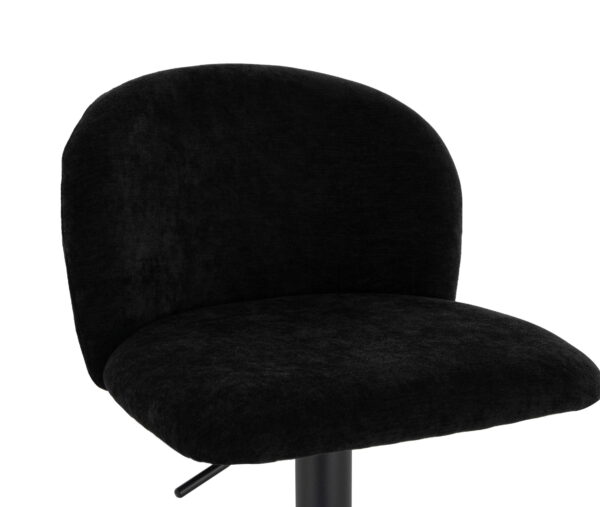 Maxwell Set of 2 Black Textured Fabric Curved Bar Chairs