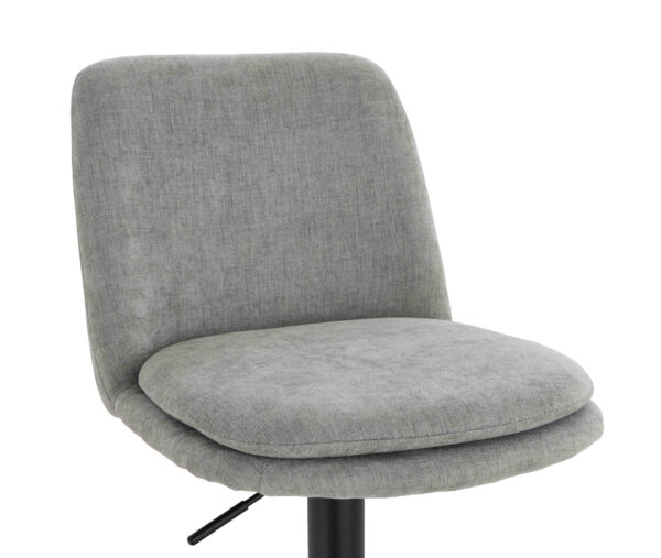 Maxwell Set of 2 Light Grey Textured Fabric Cushioned Bar Chairs