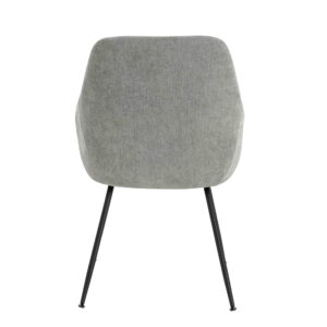 Maxwell Set of 2 Light Grey Textured Fabric Dining Chairs with Arms
