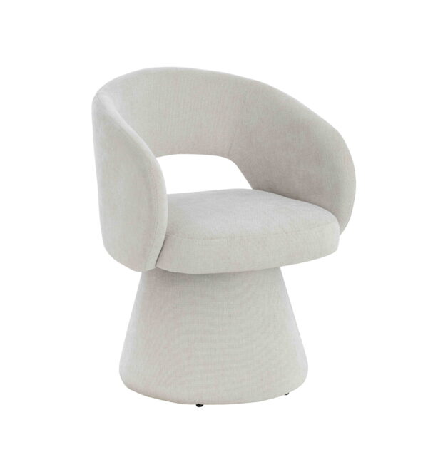 Maxwell Textured Beige Fabric Curved Accent Dining Chair