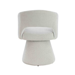 Maxwell Textured Beige Fabric Curved Accent Dining Chair