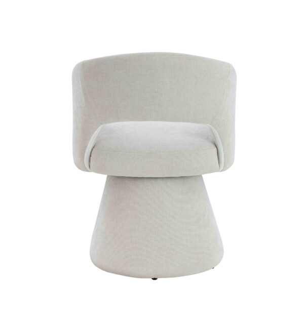Maxwell Textured Beige Fabric Curved Accent Dining Chair