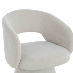 Maxwell Textured Beige Fabric Curved Accent Dining Chair