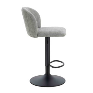 Maxwell Set of 2 Light Grey Textured Fabric Curved Bar Chairs