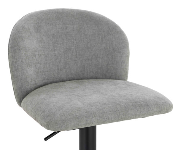 Maxwell Set of 2 Light Grey Textured Fabric Curved Bar Chairs
