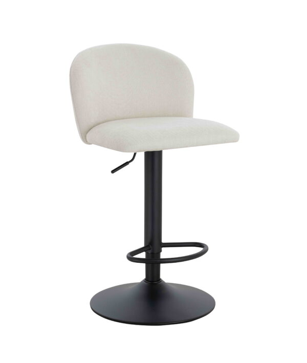 Maxwell Set of 2 Beige Textured Fabric Curved Bar Chairs
