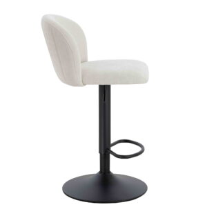 Maxwell Set of 2 Beige Textured Fabric Curved Bar Chairs