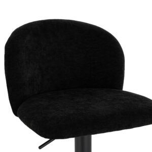 Maxwell Set of 2 Black Textured Fabric Curved Bar Chairs