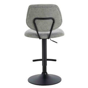 Maxwell Set of 2 Light Grey Textured Fabric Bar Chairs