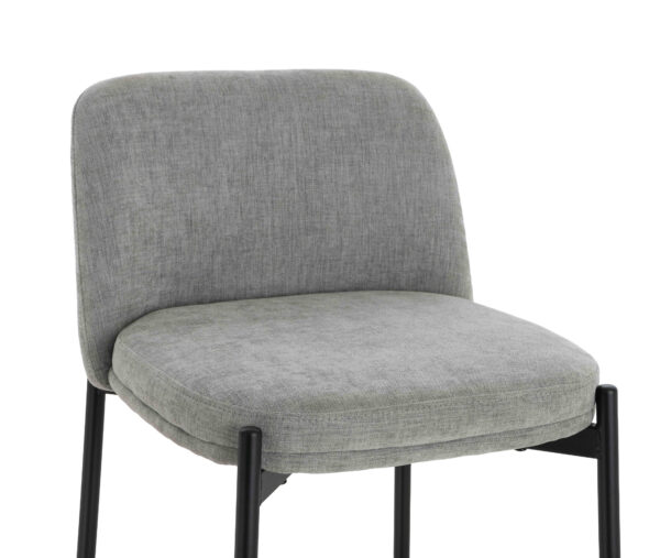 Maxwell Set of 2 Light Grey Textured Fabric Bar Chairs with Black Legs