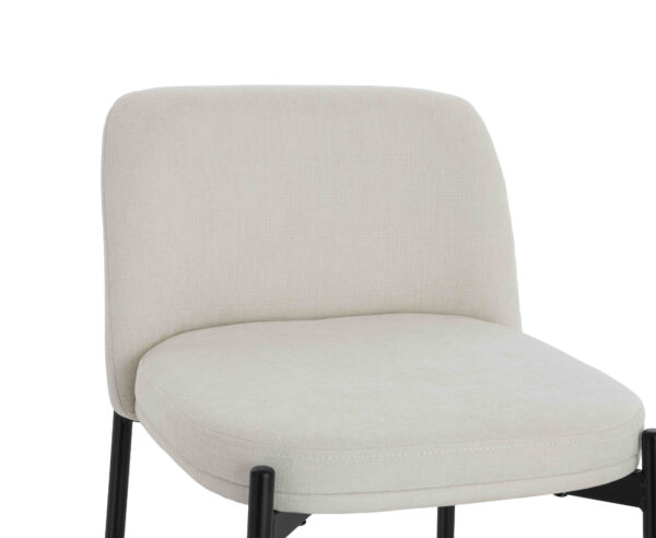 Maxwell Set of 2 Beige Textured Fabric Bar Chairs with Black Legs