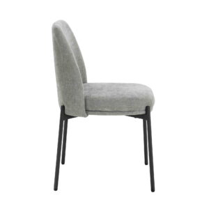 Maxwell Set of 2 Light Grey Textured Fabric Dining Chairs